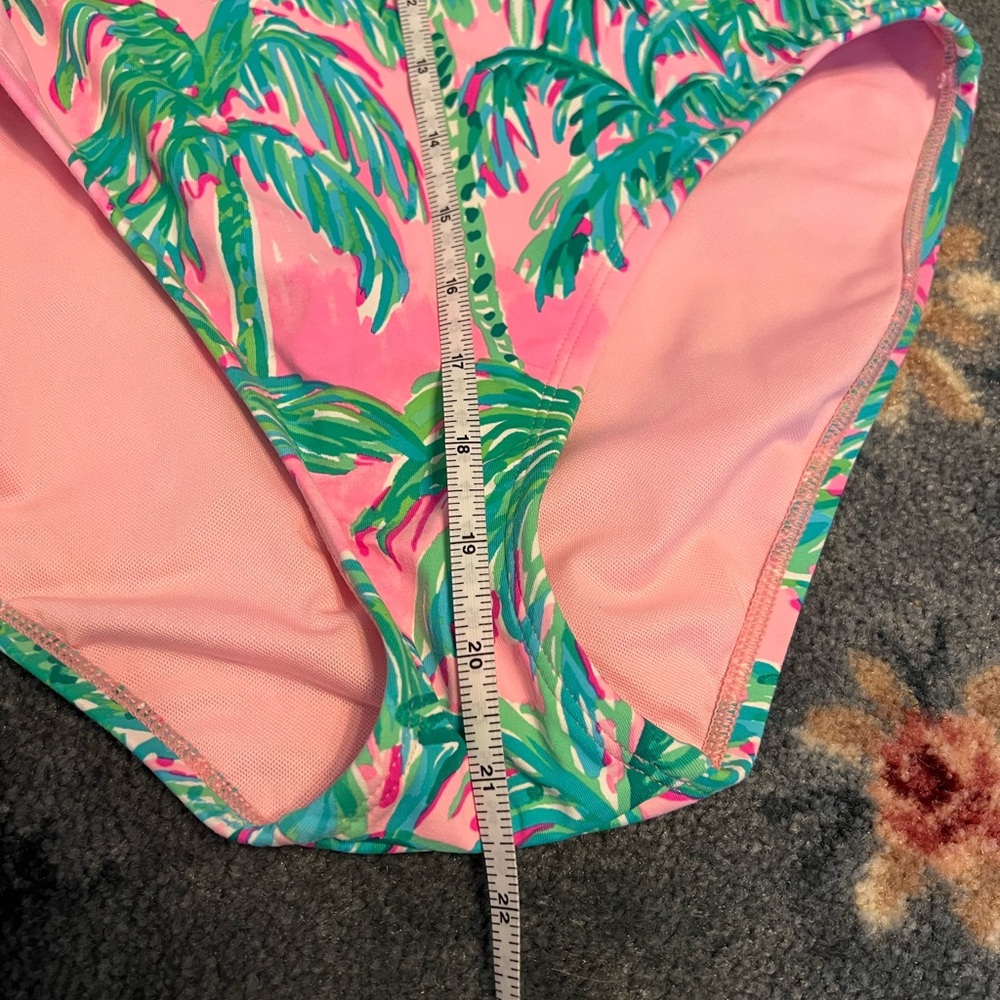 Lilly Pulitzer Blossom Suite Views Swim Suit and cover up set XS 4 palm trees - Picture 6 of 8